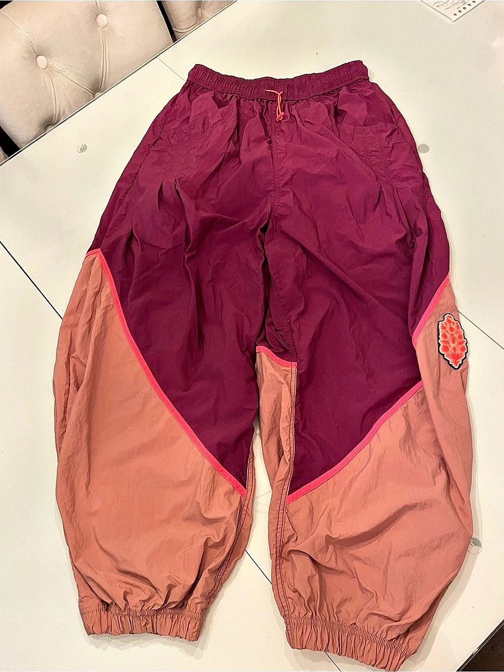 Free people Color Block Track Pants in Pink & Purple Like New